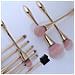 Set Di 10 Pennelli Da Trucco Oro Champagne E Bianco Rosa Con Borsa A Tracolla Rosa - Pennelli Cosmetici Professionali - Foto miniatura 7