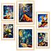 Set Di 6 Stampe Figure Di Bambini Incorniciate Con Illustrazioni Di Design Per Le Pareti Della Tua Stanza Di Casa. Negozio Di Pittura. A3 & A4 Telaio In Legno Chiaro - Foto miniatura 1