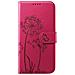 Custodia A Portafoglio Per Iphone 13 / 14 Premium Design Fiori Farfalla, Rosso - Foto miniatura 3