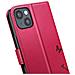 Custodia A Portafoglio Per Iphone 13 / 14 Premium Design Fiori Farfalla, Rosso - Foto miniatura 5