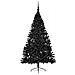 Albero di Natale artificiale con luci integrate Nero 210 cm PVC - Foto miniatura 3