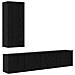 Unità TV da Parete 5 pcs Rovere nero Legno multistrato - Foto miniatura 1