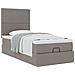 Struttura Letto Pouf con Materasso Tortora 80x200 cm in Tessuto - Foto miniatura 5
