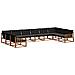 Set di divani da esterno con cuscino 10 pcs Naturale e Nero - Foto miniatura 1