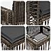 Set Divano da Giardino 14 pcs Grigio e Grigio Scuro polyrattan - Foto miniatura 8