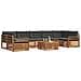 Set di divani da esterno con cuscino 8 pcs Naturale e Antracite - Foto miniatura 3