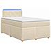 Letto box spring con materasso Crema 120 x 200 cm Tessuto - Foto miniatura 1