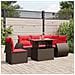 Set Divani da Giardino 6 pz con Cuscini Marrone in Polyrattan - Foto miniatura 2
