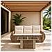 Set Divano da Giardino 4 pz Beige e Bianco Crema polyrattan - Foto miniatura 3