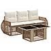 Set Divano da Giardino 4 pz Beige e Bianco Crema polyrattan - Foto miniatura 1