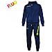 Tuta Sportiva Con Cappuccio Mod King, In 100% Cotone, Colore Blu / Giallo Fluo Taglia Xl - Foto miniatura 2