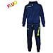Tuta Sportiva Con Cappuccio Mod King, In 100% Cotone, Colore Blu / Giallo Fluo Taglia Xl - Foto miniatura 3