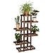 10020746 532 Scaffale Porta-fiori 5 Ripiani Legno Fioriera Verticale A Scala Da Interno Hlp: 125 X 81 X 25 Cm Marrone Scuro - Foto miniatura 1