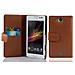 Cadorabo Custodia Compatibile Con Sony Xperia C In Marrone Cioccolata - Coperchio Protettivo In Ecopelle Testurizzata E Tasca Per Carte Di Credito - Foto miniatura 1