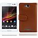 Cadorabo Custodia Compatibile Con Sony Xperia C In Marrone Cioccolata - Coperchio Protettivo In Ecopelle Testurizzata E Tasca Per Carte Di Credito - Foto miniatura 3