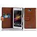 Cadorabo Custodia Compatibile Con Sony Xperia C In Marrone Cioccolata - Coperchio Protettivo In Ecopelle Testurizzata E Tasca Per Carte Di Credito - Foto miniatura 4