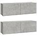Mobili Tv Da Parete 2 Pz Grigio Cemento 100x30x30 Cm In Legno - Foto miniatura 1
