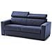 Divano Letto Agostina, Divano A 2 Posti, 100% Made In Italy, Sofà Soggiorno Con Apertura Girevole, Con Poggiatesta Regolabili E Braccioli Slim, Cm 160x95h85, Blu - Foto miniatura 2