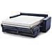 Divano Letto Agostina, Divano A 2 Posti, 100% Made In Italy, Sofà Soggiorno Con Apertura Girevole, Con Poggiatesta Regolabili E Braccioli Slim, Cm 160x95h85, Blu - Foto miniatura 3