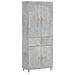 Credenza Grigio Cemento 69,5x34x180 Cm In Legno Multistrato - Foto miniatura 2