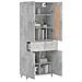 Credenza Grigio Cemento 69,5x34x180 Cm In Legno Multistrato - Foto miniatura 3