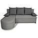 Divano Angolare Trasformabile Reversibile A 3 Posti Jen - Tessuto Grigio - 196 X 88 X 159 Cm - Foto miniatura 1