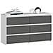 Cassettiera CL100, 6 cassetti, 100x35x57 cm, Colore Bianco e Grigio Grafite - Foto miniatura 1