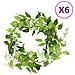 Ghirlande Fiori Artificiali Natale 6 Pz Bianco 200 Cm - Foto miniatura 1