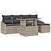 Set di divani da giardino a 6 pezzi con cuscini grigio chiaro in poly rattan - Foto miniatura 1