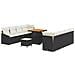 Set Divano da Giardino 11 pcs Nero e Crema 80 x 80 x 71 cm - Foto miniatura 1
