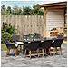 Set da Pranzo da Giardino 9 Pezzi Nero in Polyrattan - Foto miniatura 4
