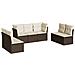 Set Divani da Giardino 7 pz con Cuscini Marrone in Polyrattan - Foto miniatura 1