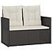 Set Salotto da Esterno 4 pz con Cuscini in Polyrattan Nero - Foto miniatura 4