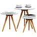 Set di Tavolini da Caffè in Legno Massello Noce e Legno Ingegnerizzato - Foto miniatura 3