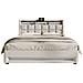 Letto In Lino Beige Con Illuminazione Led, Design Vintage E Comfort Ottimale - Foto miniatura 1