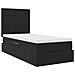 Letto con contenitore e materasso Nero 90 x 200 cm Velluto - Foto miniatura 5