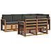 Set divani 7 pcs Naturale e Antracite Legno di Acacia Massello - Foto miniatura 1
