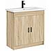 Lavabo da bagno Nero Opaco 81 x 40 x 17,5 cm Metallo - Foto miniatura 2