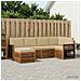 Set divano sezionale con cuscino 5 pcs Naturale - Foto miniatura 2