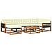 Set di divani da esterno con cuscino 7 pcs Naturale e Crema - Foto miniatura 1