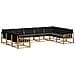 Set di divani da esterno con cuscino 9 pcs Bianco e Nero - Foto miniatura 1