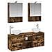 Set di Armadi da Bagno 5 pcs Rovere Fumo 50 x 14,5 x 70 cm - Foto miniatura 1