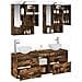 Set di Armadi da Bagno 5 pcs Rovere Fumo 50 x 14,5 x 70 cm - Foto miniatura 3