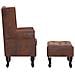 Poltrona Chesterfield E Pouf Marrone Similpelle Scamosciata - Foto miniatura 3