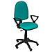 Modello 04cp Sedia Da Ufficio Ergonomica Con Meccanismo Di Contatto Permanente, Regolabile In Altezza E Ruote Parquet Sedile E Schienale Imbottiti In Tessuto Bali Colore Verde Chiaro (braccioli Fissi Inclusi)  - Foto miniatura 1