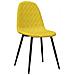 Sedie da Pranzo 4 pz Giallo Senape in Velluto - Foto miniatura 3