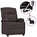 Poltrona Elettrica Reclinabile Marrone Scuro In Tessuto - Foto miniatura 1