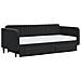 Divano Letto Estraibile Con Cassetti Nero 90x200 Cm In Velluto - Foto miniatura 6