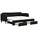 Divano Letto Estraibile Con Cassetti Nero 90x200 Cm In Velluto - Foto miniatura 1