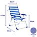 Sedia Pieghevole Marbueno Righe Azzurro Bianco 59 X 97 X 61 Cm - Foto miniatura 2